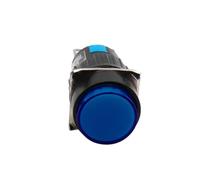 Interrupteurs à bouton-poussoir lumineux 1NO1NC 16 mm avec lumière LED bleue LA16, 1 pièce(Latching,380V)