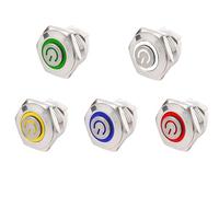 Interrupteurs à bouton-poussoir momentanés en métal, 16mm/19mm, avec anneau LED, marque de puissance annulaire 3V 12V, corps vert noir, placage chromé laiton(High-Power,19MM_BLUE_3-6V)