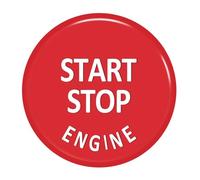 Interrupteurs à bouton-poussoir pour voiture Couvercle de remplacement du bouton démarrage et d'arrêt moteur, adapté aux châssis BMW E X1 X3 X5 X6 séries E90 E91 E92 E93 E60 E84 E83(Red)