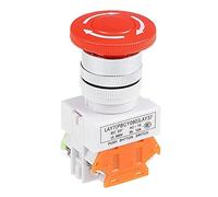 Interrupteurs électromagnétiques Interrupteur à bouton-poussoir d'arrêt d'urgence à verrouillage champignon 22mm rouge avec couvercle étanche 1NO 1NC Installations électriques (Color : Button)