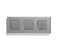 Interrupteurs Muraux 1/2/3 Voies, À Bouton Mécanique, Avec Prises USB-C Et Double Insertion, Pour Escaliers Chambres, Cadres En Verre, Gris(1G 2G 2G Switch)