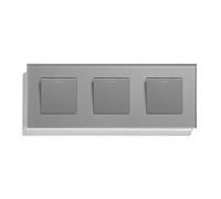 Interrupteurs Muraux 1/2/3 Voies, À Bouton Mécanique, Avec Prises USB-C Et Double Insertion, Pour Escaliers Chambres, Cadres En Verre, Gris(1G 1G 1G Switch)