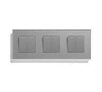 Interrupteurs Muraux 1/2/3 Voies, À Bouton Mécanique, Avec Prises USB-C Et Double Insertion, Pour Escaliers Chambres, Cadres En Verre, Gris(2G 2G 2G Switch)