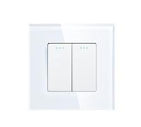 Interrupteurs Muraux 1/2/3 Voies, D'éclairage D'escalier 2, Prise USB Type-C, Panneau En Verre Conforme Aux Normes Européennes(2Gang Switch)