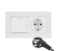 Interrupteurs Pour Luminaires,Accessoires Maison Résistants Aux Rayures | Interrupteurs Muraux Avec Prise - pour Chambre Salon Salle de Bain Cuisine Dortoir Appartement Maison et Jardin Intérieur