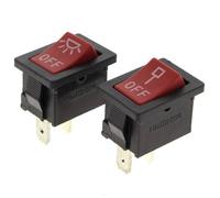 Interrupteurs rouges et noir - scie a onglets