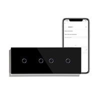 Interrupteurs tactiles Wi-Fi intelligents, rétroéclairage LED bleu, capteur en verre, interrupteurs muraux(1G 2G 1G)