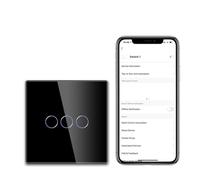 Interrupteurs tactiles Wi-Fi intelligents, rétroéclairage LED bleu, capteur en verre, interrupteurs muraux(3G)