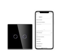 Interrupteurs tactiles Wi-Fi intelligents, rétroéclairage LED bleu, capteur en verre, interrupteurs muraux(2G)