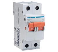 Interruptor automático magnetotérmico serie MN, 2P, 20A, curva C, 6KA