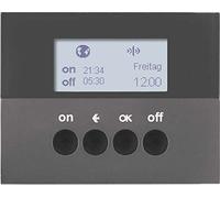 Interruptor temporizador para control de la iluminación, plataforma berker.Net, aplicación KNX radio, compatible coviva, para serie berker K.1 de hager, antracita