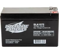 Interstate Batteries SLA1075 Plomb-Acide 8mAh 12V Batterie Rechargeable - Batteries Rechargeables (8 mAh, Sealed Lead Acid (VRLA), 12 V, Noir, 1 pièce(s))