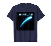 Interstellar 3I Atlas Comet Emblème OVNI Sonde Extraterrestre T-Shirt, Homme, Bleu Marine, L
