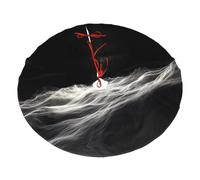 Interstellar Jupe de sapin de Noël en peluche avec impression ondulée de 91,4 cm, décoration festive, améliore l'atmosphère de Noël et du Nouvel An