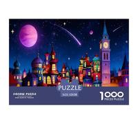 Interstellar Ville de Contes de fées Puzzle 1000 Pièces Adultes Enfants intéressant Puzzles 1000 Pièces Peinture Art Cadeau 52x38cm/1000pcs