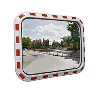 Interstock Miroir de signalisation bombé, 60 x 40 cm, convexe, taffic observation, avec bandes réfléchissantes