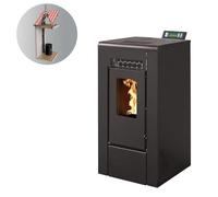 INTERSTOVES - Pack INTERSTOVES Poêle à granules GIOIA 9 Etanche + Kit Conduit Vertical 80/125 - Noir
