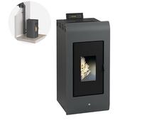 INTERSTOVES - Pack INTERSTOVES Poêle à granulés ZARA 9 Etanche + Kit Conduit Ventouse (sortie façade) - Noir