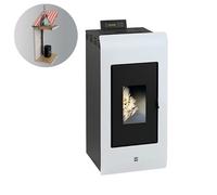 INTERSTOVES - Pack INTERSTOVES Poêle à granules ZARA 9 Etanche + Kit Conduit Vertical 80/125 - Blanc
