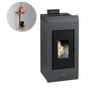 INTERSTOVES - Pack INTERSTOVES Poêle à granules ZARA 9 Etanche + Kit Conduit Vertical 80/125 - Noir