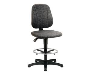 Interstuhl Chaise d'atelier pivotante Unitec patins + repose-pieds rembourrage tissu gris 5 Quantité:1