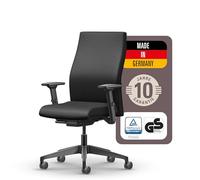 Interstuhl Chaise de bureau ergonomique avec mécanisme synchrone automatique, fabriquée en Allemagne, sécurité certifiée GS, noire, bord souple