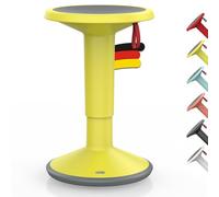 Interstuhl UPis1 Tabouret ergonomique avec effet oscillant - Tabouret haut de gamme réglable en hauteur et rotatif fabriqué en Allemagne - Tabouret assis-debout/tabouret pivotant pour une assise confortable pour le dos - Peut également être utilisé comme tabouret de bureau -, jaune, Standard Edition