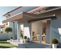 Intersun Store banne manuel monobloc 4 x 3 m - Loggia Dionéa blanc / taupe - 917985