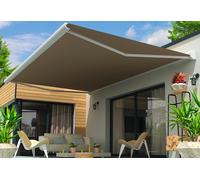 Intersun Store banne motorisé coffre intégral 5 x 3 m - Céleste blanc / taupe - 996409