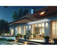 Intersun Store banne motorisé coffre intégral + LED 4 x 3,5 m - Hevoa gris - 901687