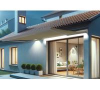 Intersun Store banne motorisé coffre intégral + LED 4 x 3,5 m - Soa blanc / écru - 990209
