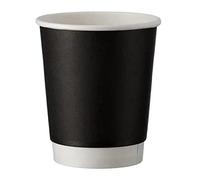 Intertan Q530009MM Lot de 25 gobelets en papier double paroi Noir mat Diamètre 80 mm Capacité 8oz