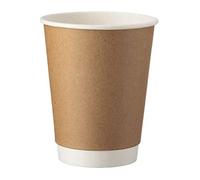 Intertan Q530014KR Lot de 25 gobelets en papier kraft double paroi Couleur naturelle Diamètre 90 mm Capacité 14 oz