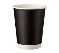 Intertan Q530014MB Lot de 25 gobelets en papier à double paroi Noir mat Diamètre 80 mm Capacité 14 oz