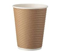 Intertan Q530019K Lot de 25 gobelets en papier cannelé Force Diamètre 90 mm Capacité 14 oz