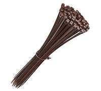 intervisio Collier de Serrage 200 mm x 4,8 mm, Attache Câble, Serre Câbles Rilsan Nylon, Colliers Serre-Cable 200mm, Couleur Marron Brun, Lot de 100 Pièces