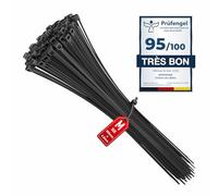 intervisio Collier de Serrage 300 mm x 4,8 mm, Attache Câble, Serre Câbles Rilsan Nylon, Colliers Serre-Cable 300mm, Noir, Lot de 100 Pièces