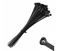 intervisio Collier de Serrage avec Languette Métallique 300 mm x 4,5 mm, Attache Câble, Serre Câbles Rilsan Nylon, Colliers Serre-Cable 300mm, Noir, 100 Pièces