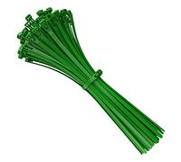 intervisio Collier de Serrage Réutilisable Plastique, 350 mm x 7,6 mm, Attache Câble Réutilisables, Serre Câbles Rilsan Nylon, Colliers Serre-Cable 350mm, Vert, Lot de 100 Pièces