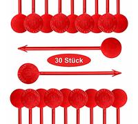 Intervisio Lot de 20 points de mesure en acier inoxydable avec points de mesure de résistance Rouge