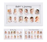 INTERWARM 1 pièce Mes Moments Photo de Première Année Décoration pour un Anniversaire Marquant le Premier Mois : Collage Photo Tableau D'Affichage pour Portraits Affiche Douze Images de 3.7x5.1cm