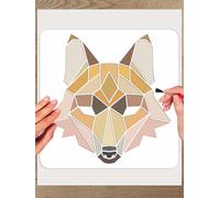 INTERWARM 1 pochoir Tête de Renard pour Peinture Pochoirs Géométriques en Plastique de 30x30cm pour Animaux Modèles de Dessin pour Peinture Sur Bois Mur Porte Toile Tissu Panneau de Roche Décoration