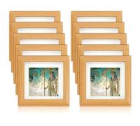 INTERWARM 10 cadre Photo Boîte D'Ombre en Panneau MDF Boîte de Présentation de 10.2x10.2cm pour Souvenirs Sportifs Médailles Épinglettes de Mariage Récompenses Billets et Photos. Tan