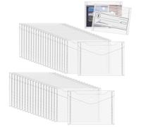 INTERWARM 120 paquet D'Enveloppes Transparentes en Plastique Pochettes de Rangement pour Tampons et Matrices de Découpe 10.2x15.3cm Petites Enveloppes en Plastique Réutilisables Porte Reçus et