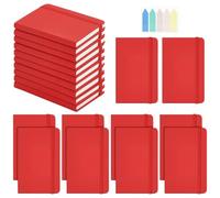 INTERWARM 20 paquet de Petits Cahiers Bloc Notes de 9.3x14.3cm pour Écrire Couverture Rigide Ligné de Poche avec Bande Élastique pour le Travail et les Fournitures de Bureau Rouge