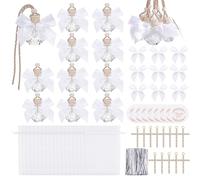 INTERWARM 24 bouteille D'Eau Bénite pour Baptême avec Croix Mini Bouteilles D'Eau Bénite Catholiques en Vrac avec Sachets en Organza en Forme de Croix pour Cadeaux de Communion (Couleurs Assorties)