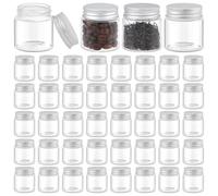 INTERWARM 60 petit Pot Mason de 50 ml Mini Bocaux en Verre Transparent Contenants de Rangement en Vrac pour Cadeaux de Mariage Conserver la Confiture Gelée de Miel Sauces Flocons D'Avoine de Nuit