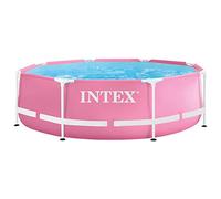 Intex Piscine de jardin à cadre 28290NP – 244 x 76 cm, cadre métal, PVC 3 couches – Rose