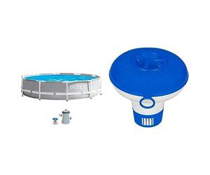 Intex - 26702NP - Kit Piscinette Prism Frame Ronde Tubulaire (Ø) 3,05 X (H) 0,76M & 29040NP - Diffuseur Flottant 12,7cm