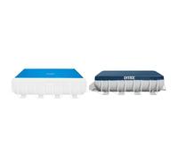 Intex 28088 Bâche Solaire rectangulaire pour Ultra Frame 400 x 200 cm, épaisseur 160 microns & 28037 - Bâche Protection pour Piscine Rectangulaire Tubulaire 4M X 2M